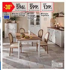 Nous proposons deux grandeurs de table ronde… Offre Buffet 3 Portes 3 Tiroirs Cottage Table Rectangle Extensible Cottage Chaise Angelique Chez Conforama