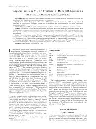 For most dogs, lymphoma is not a painful cancer. Pdf Asparaginase And Mopp Treatment Of Dogs With Lymphoma