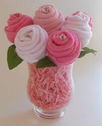 Baby Bouquet The Blossom Baby Shower Gift Washcloth Roses Manualidades Regalos De Baby Shower Toallitas Bebe
