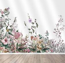 Blossom Spring Garden Wall Mural Floral Wallpaper Shabby Etsy In 2020 Floral Wallpaper Vintage Floral Wallpapers Mural