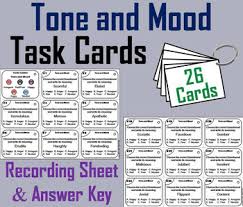 Tone And Mood Task Cards Remote Learning Ela Distance Learning In 2020 Noun Task Cards Task Cards Reading Comprehension Task Cards