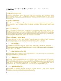 Jika merujuk pada wikipedia, maka yang dimaksud dengan. Narrative Text Pengertian Tujuan Jenis Generic Structure Dan Contoh