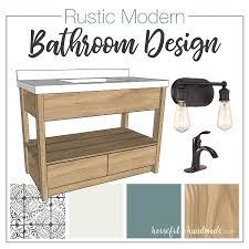 Modern bathtub in a rustic room. Rustic Modern Guest Bathroom Design Houseful Of Handmade