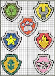 Dessin facile pat patrouille tranquille coloriage gratuit. Paw Patrol Badges For Marshall Chase Skye Rocky Zuma And Rubble As Finished Iron On Machine Embroide Paw Patrol Badge Needlepoint Patterns Owl Cross Stitch