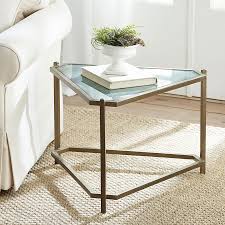 Triangle glass table top, looking for oval glass triangle coffee. Ballard Designskendall Triangle Side Table Verdegris Glass Top Ballard Designs Dailymail