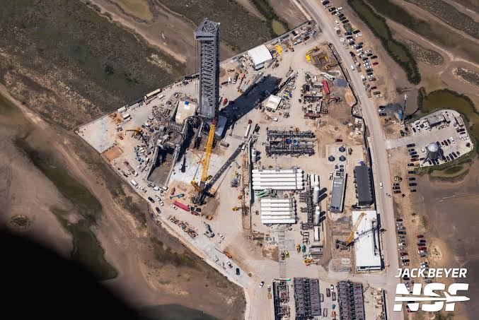 Aerial view of Starbase, Texas, AI generated