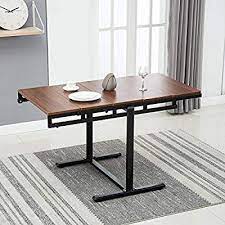 Amazon Com Artist Hand 2 In 1 Bookcase Dining Table Multipurpose 5 Tier Bookcase Bookshelf Walnut Furniture Living Room Living Room Table Living Room Bookcase