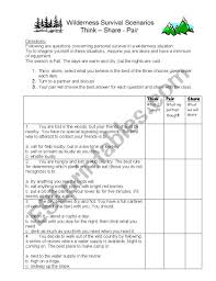Into The Wild Survival Activity Esl Worksheet By Irishchick Ts