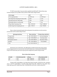 Apa saja yang mensyaratkan penggunaan activity based costing system di dalam sebuah perusahaan? Contoh Soal Activity Based Costing Cara Golden
