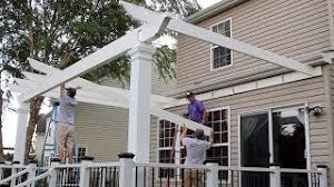 Metal cypress fan trellis (290) model# 861184vg. Installing An Attached Trex Pergola On A Deck Youtube