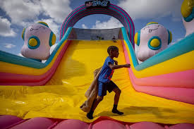 Scenes from The Big Bounce America Tour setup at John Prince Park, LWB