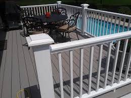 Use impression rail's minimalist top rail, or add premier rail post sleeves and top rail to create a unique look. Leawood Azek Tahoe Decking Azek White Premier Railing Contemporary Terrace Kansas City By Deck Rail Supply Houzz