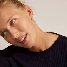 EDDY organic shaped medium hoops silver-plated