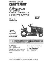 917.370931 lawn mower pdf manual download. Craftsman 16 Hp Electric Start 42 Mower 6 Speed Transaxle Lawn Tractor 917 27103 Owner S Manual Pdf Download Manualslib
