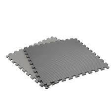 Trafficmaster Black Gray 24 In X 24 In X 0 47 In Dual Sided Gym Floor 4 Pack 24120hdus The Home Depot In 2021 Gym Flooring Foam Floor Tiles Interlocking Flooring
