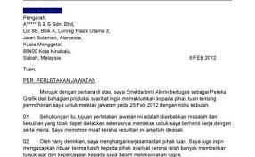 Tulis nama atasan perusahaan anda yang dituju dengan memberi awalan kepada yth. atau yth. saja. Contoh Surat Berhenti Kerja Sebab Jaga Anak Contoh Surat Cute766