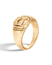 Shimmering 0.15ct pavé diamonds lend feminine charm to a masculine inspired style. Gold Signet Ring Neiman Marcus