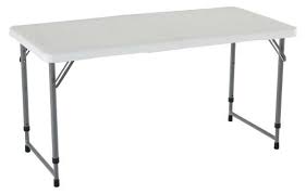 Lifetime 4 Ft Rectangle Light Commercial Fold In Half Adjustable Folding Table White Banquet Tables Adjustable Height Table Folding Table Adjustable Table