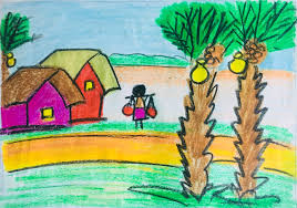 Village Life Color Pencil A4 Landscape Art Draw mountain riverside village scenery with oil pastel how to draw mountain hill village scenery step by step | easy nature. village life color pencil a4 landscape
