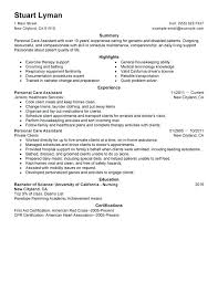 Personal Care Assistant Resume Sample Personal Care Assistant Resume ...