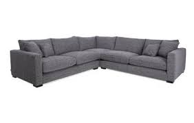 Two real brown leather sofas. Terkini Grey Corner Unit Sofa