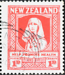 New Zealand 441 1930 Health Stamp Nurse Inscription Help Promote Health Selos
