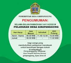 Contoh saja penghitungan tahun baru imlek akan berbeda. Pengumuman Jam Kerja Pemerintah Desa Selama Bulan Ramadhan 1441 H Website Giripanggung