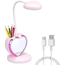 Check spelling or type a new query. Buy Led Desk Lamp For Kids Small Desk Lamp With Usb Charging Port Pen Holder And Phone Stand Cute Lamp With 2 Color Modes Eye Caring Study Table Lamp Pink For Girls College