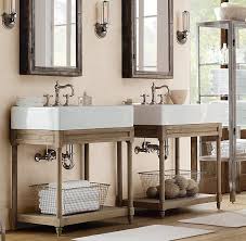 Weathered Oak Single Console Sink Restoration Hardware Bathroom Console Sink Traditional Bathroom