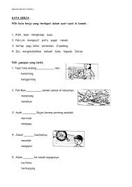 Inilah penjelasan tentang kata kerja bentuk ta (lampau) ~ telah melakukan, cocok untuk kamu yang masih bingung dengan pola perubahan k. Bahasa Melayu Tahun 2 Kata Kerja Worksheet