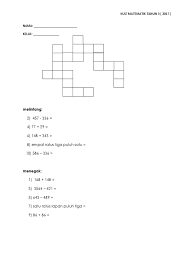 Nombor bulat hingga 10 000. Kuiz Matematik Tahun 3 2017