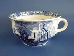Rare George Jones Blue and White Abbey Ware Chamber Pot c1925