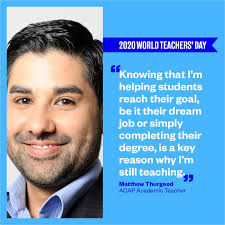 Q: What inspired you to become a teacher? A: What inspires me these days is  my love of the content and being able to see students grow over their  learning journeys. In