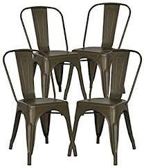 Amazon Com Poly Bark Em 112 Brz X4 Poly And Bark Trattoria Side Chair In Bronze Set Of 4 Kitchen Metal Side Chair Farmhouse Dining Chairs Metal Chairs