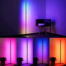 Helix rgb led corner floor lamp pole light color changing lighting us plug. Buy Meifan Corner Floor Lamp Led Color Changing Mood Lighting Dimmable Modern Standing Lamp With Remote Rgb Floor Lamps For Living Room Bedroom 20w Black 50 Tall Metal Online In Slovakia B092m6t22r