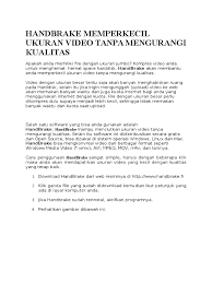 6 cara mudah kompres video tanpa mengurangi kualitas. Handbrake Memperkecil Ukuran Video Tanpa Mengurangi Kualitas