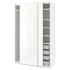 Many of our wardrobes and armoires include interior fittings, like clothes rails and shelves to help you organize your stuff. Pax Wardrobe White Farvik White Glass Ikea