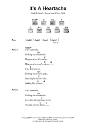 It's a heartache nothing but a heartache love him till your arms break then he. Bonnie Tyler Guitar Chords And Lyrics Bonnie Tyler Lyrics And Chords