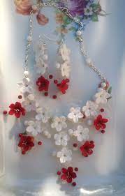 Novica's flower jewelry variety extends from dazzling pendant earrings and blossoming flower rings. Red And White Jewelry Flower Jewelry Set Polymer Clay Flower Jewellery Polymer Clay Jewelry Polymer Clay Flowers