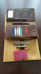Saddleback Leather Travel Wallet With Countycom Titanium Flashlight Boker Titanium Handled Knife And Leather Travel Wallet Saddleback Leather Travel Wallets
