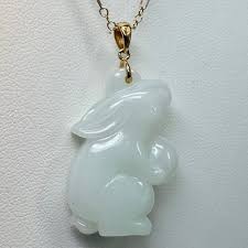 Jade Pendant Vintage White Jade Bunny Pendant Necklace Bunny Etsy Jade Pendant Bunny Necklace Pendant