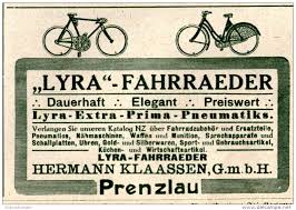 Original Werbung Inserat Anzeige 1914 Lyra Fahrrader Hermann Klaassen Prenzlau Ca 90 X 60 Mm Fahrrad Fahrradmarken Prenzlau