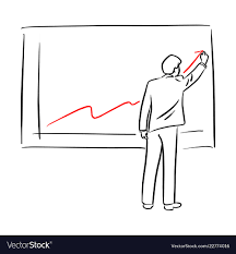 Businessman In Suit Drawing Chart Of Financial