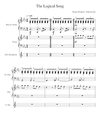 When i was young, it seemed that life was so wonderful / a miracle, oh, it was beautiful, magical / and all the birds in the trees, well, they'd be singing so happily / oh The Logical Song Sheet Music For Piano Saxophone Alto Piano Mixed Trio Musescore Com