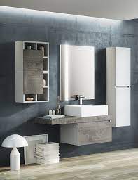 Mobile Bagno Qubo 120 Cm Bianco Matrix Ossido Grigio Con Topsy Top Iperceramica Arredamento Piccolo Bagno Arredo Bagno Moderno Arredamento Bagno