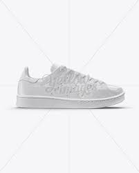 Leather Sneaker Mockup Right Side View In Apparel Mockups On Yellow Images Object Mockups Clothing Mockup Leather Sneakers Mockup Free Psd