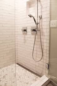 White Tile Shower With Hexagon Mosaic Tile Shower Floor Mosaic Shower Tile Shower Floor White Tile Shower