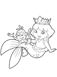 Check spelling or type a new query. Mermaid Dora And Boots Coloring Page 1001coloring Com