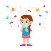 Cute Kids Girl Wearing Face Mask Health Vector Cute Kids Free Vector Art Abc For Kids