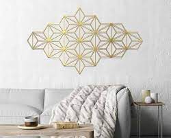 Gold Wall Art Geometric Wall Art Metal Home Decor Minimalist Wall Art Interior Decor Living Room Wall Hanging Wall Office Hanging Wall Art Living Room Geometric Wall Decor Asian Home Decor